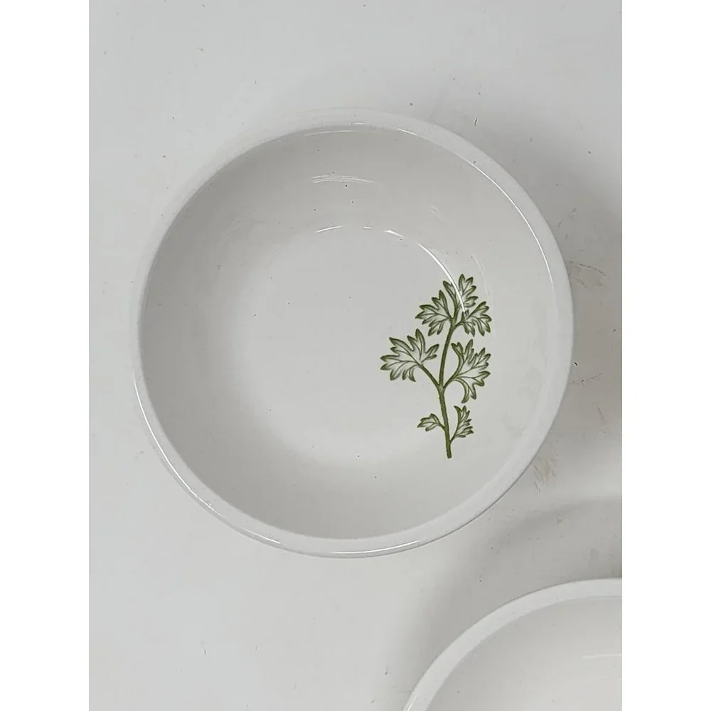Harry & David‎ Ceramic Dipping Bowls 3-Piece Set Herb Pattern